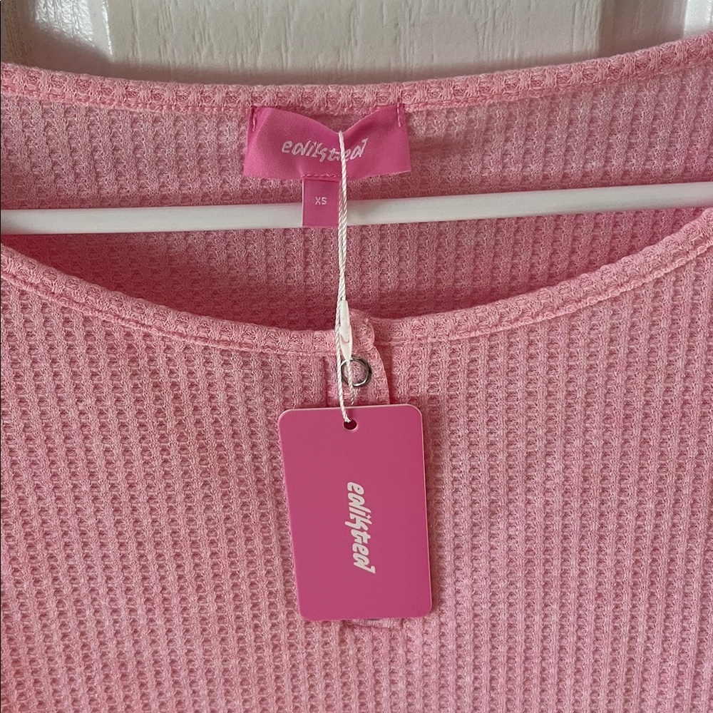 Edikted Pink Long Sleeve Crop Top - Picture 3 of 4